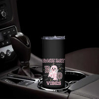 Race Car Halloween Skinny Tumbler Boo Checkered Coquette Bow