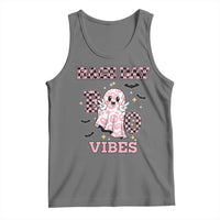 Race Car Halloween Tank Top Boo Checkered Coquette Bow - Wonder Print Shop