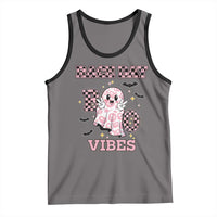 Race Car Halloween Tank Top Boo Checkered Coquette Bow - Wonder Print Shop