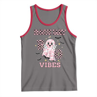 Race Car Halloween Tank Top Boo Checkered Coquette Bow - Wonder Print Shop