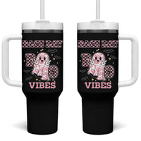 Race Car Halloween Tumbler With Handle Boo Checkered Coquette Bow