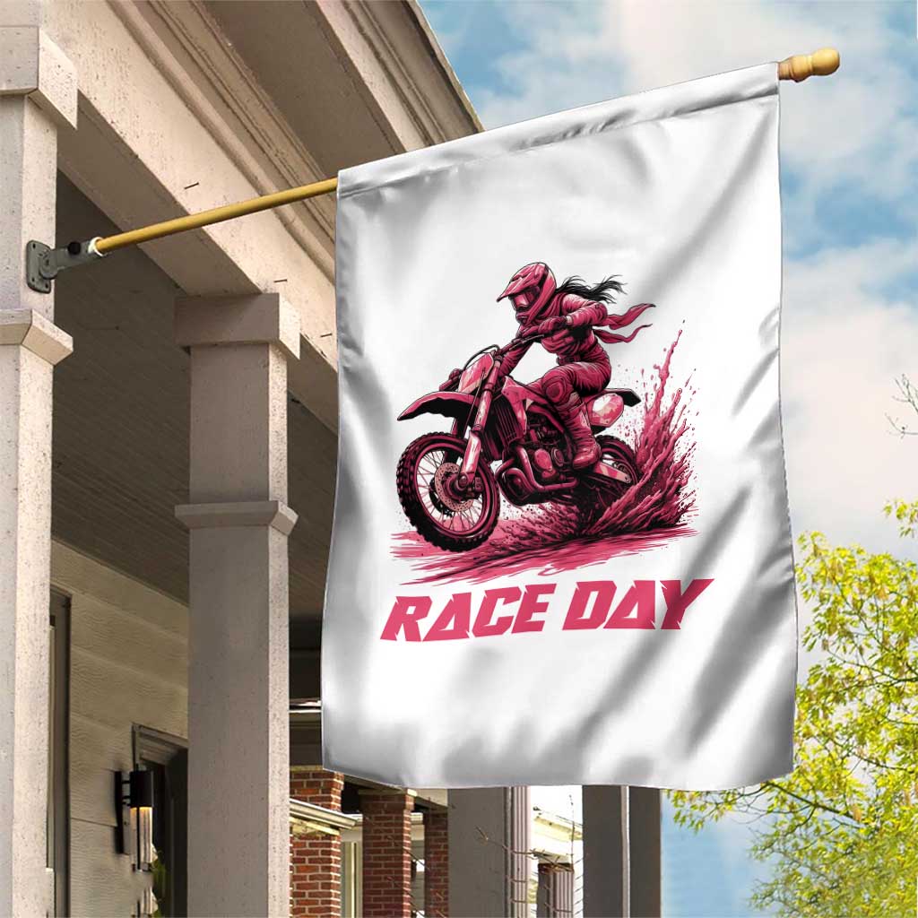 Dirt Bike Girl Garden Flag Motocross Racing Women - Wonder Print Shop
