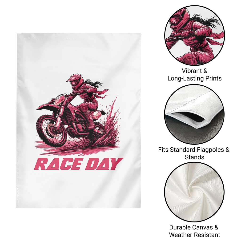 Dirt Bike Girl Garden Flag Motocross Racing Women - Wonder Print Shop