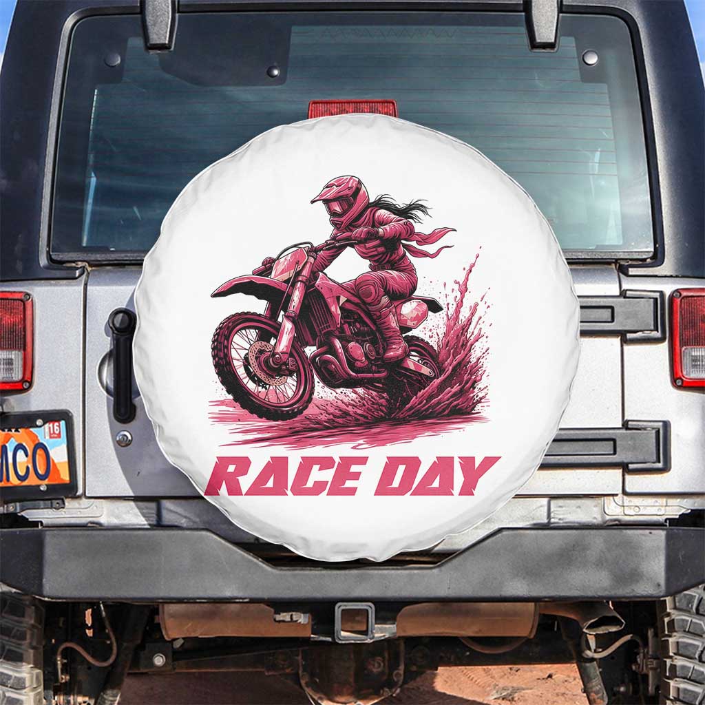 Dirt Bike Girl Spare Tire Cover Motocross Racing Women - Wonder Print Shop
