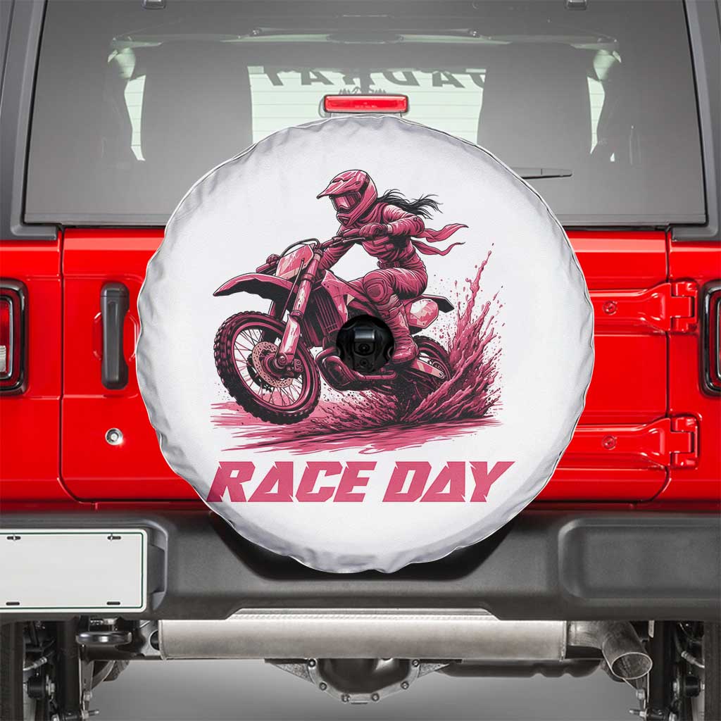 Dirt Bike Girl Spare Tire Cover Motocross Racing Women - Wonder Print Shop