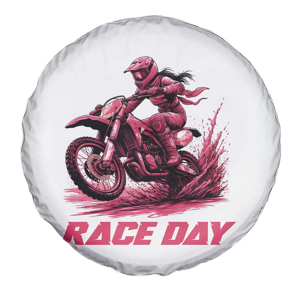 Dirt Bike Girl Spare Tire Cover Motocross Racing Women - Wonder Print Shop