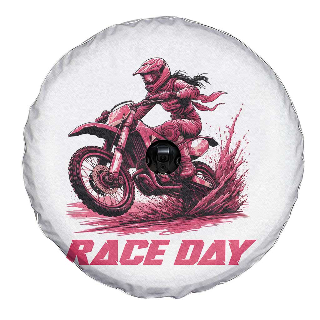 Dirt Bike Girl Spare Tire Cover Motocross Racing Women - Wonder Print Shop