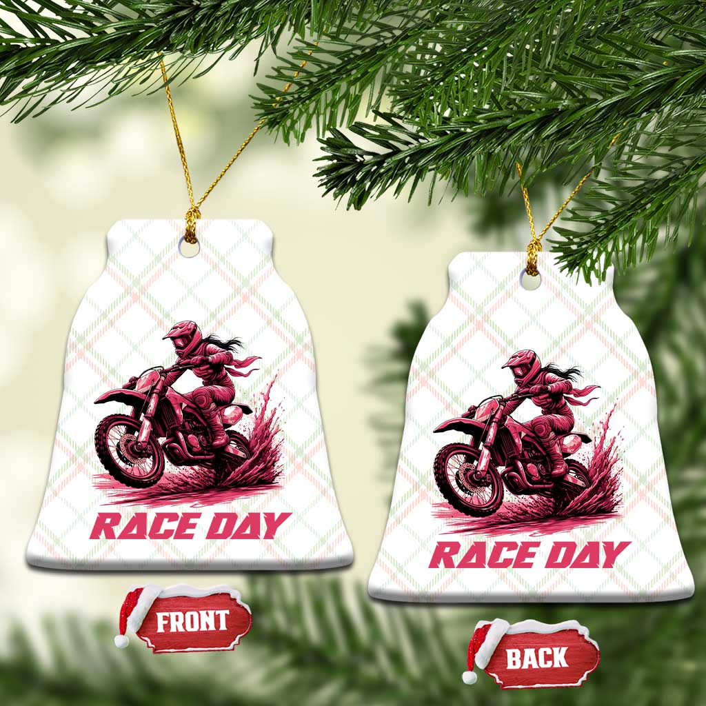 Dirt Bike Girl Ceramic Ornament Motocross Racing Women - Wonder Print Shop