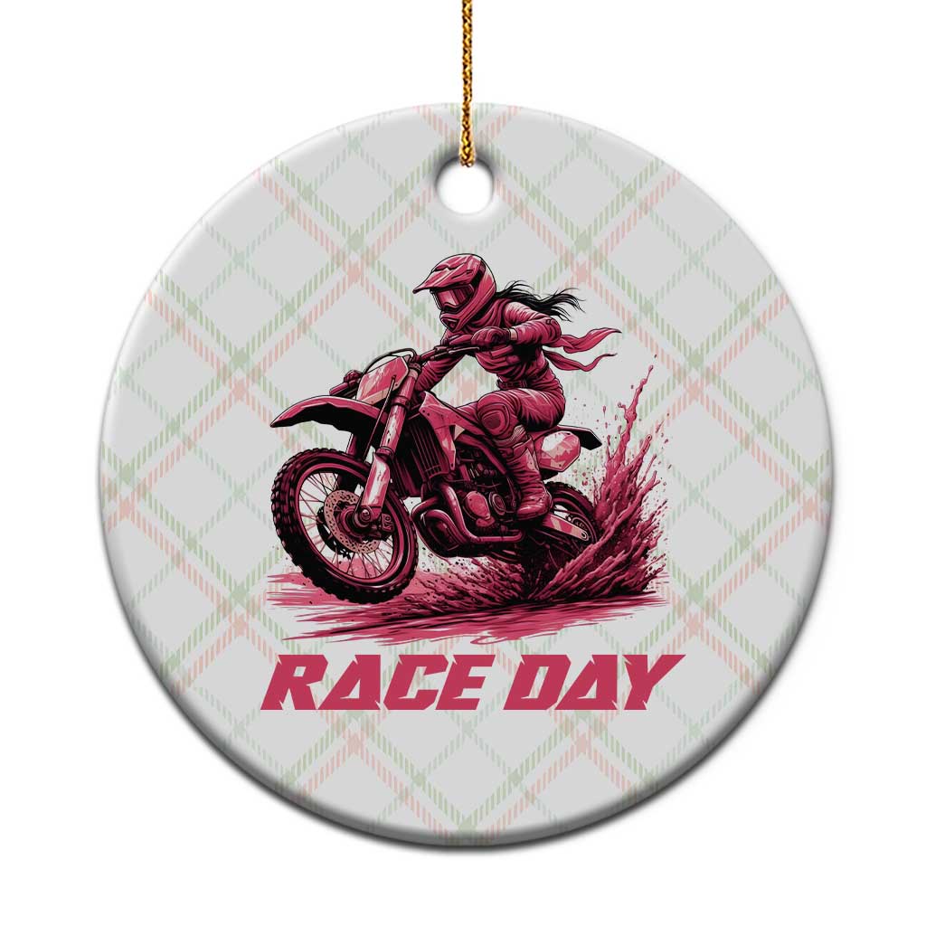 Dirt Bike Girl Ceramic Ornament Motocross Racing Women - Wonder Print Shop