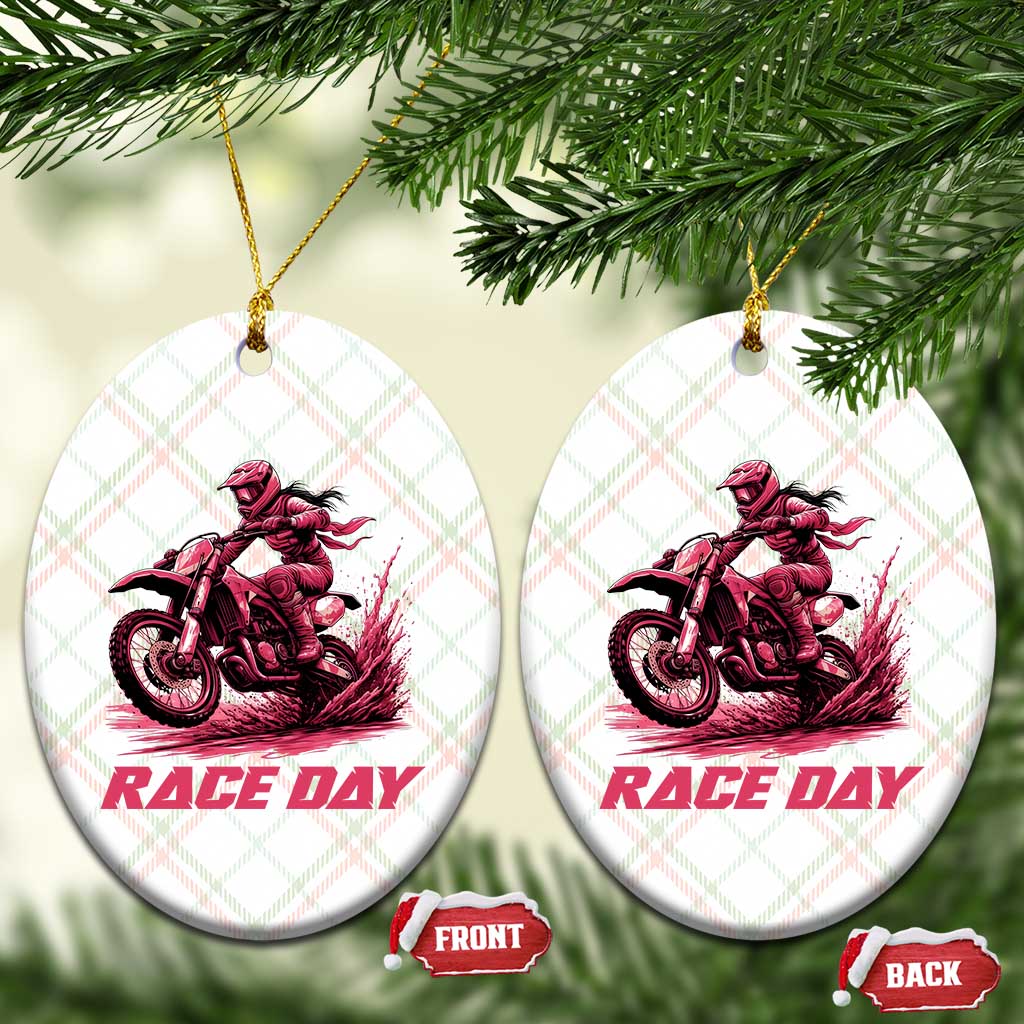 Dirt Bike Girl Ceramic Ornament Motocross Racing Women - Wonder Print Shop