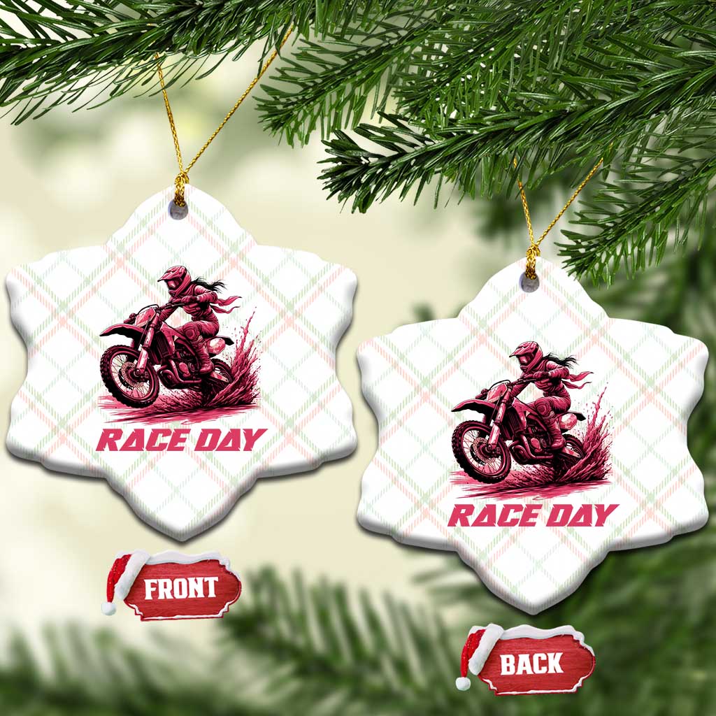 Dirt Bike Girl Ceramic Ornament Motocross Racing Women - Wonder Print Shop