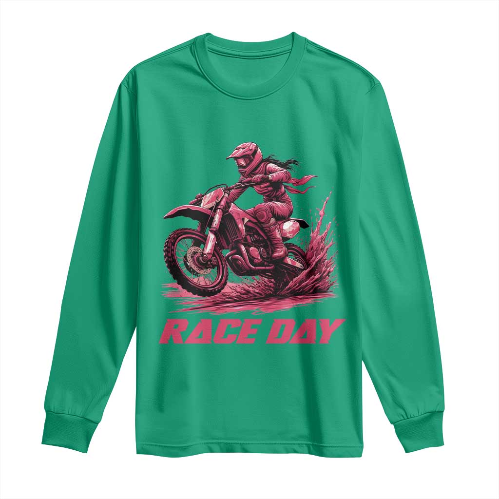 Dirt Bike Girl Long Sleeve Shirt Motocross Racing Women - Wonder Print Shop