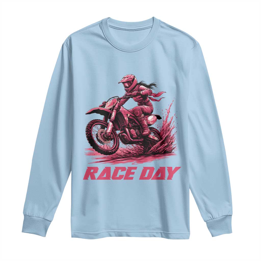Dirt Bike Girl Long Sleeve Shirt Motocross Racing Women - Wonder Print Shop