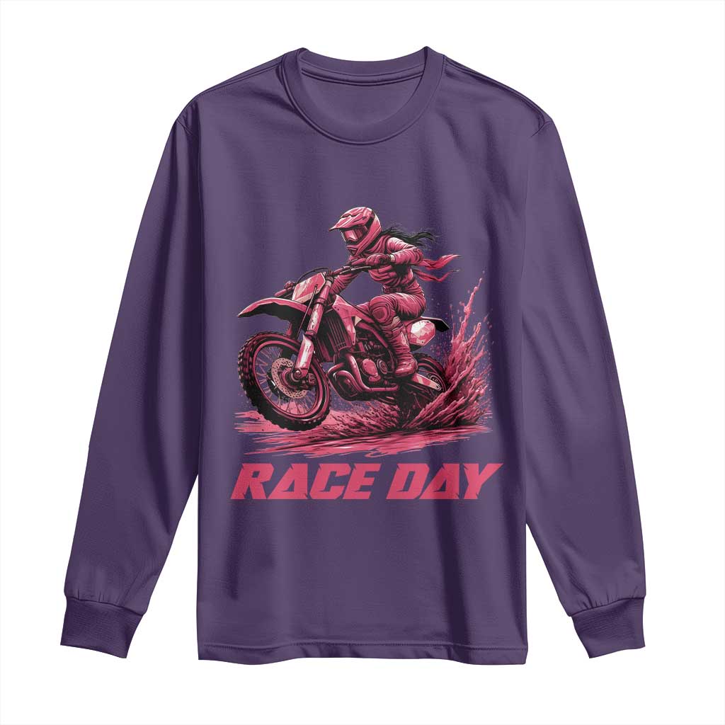 Dirt Bike Girl Long Sleeve Shirt Motocross Racing Women - Wonder Print Shop