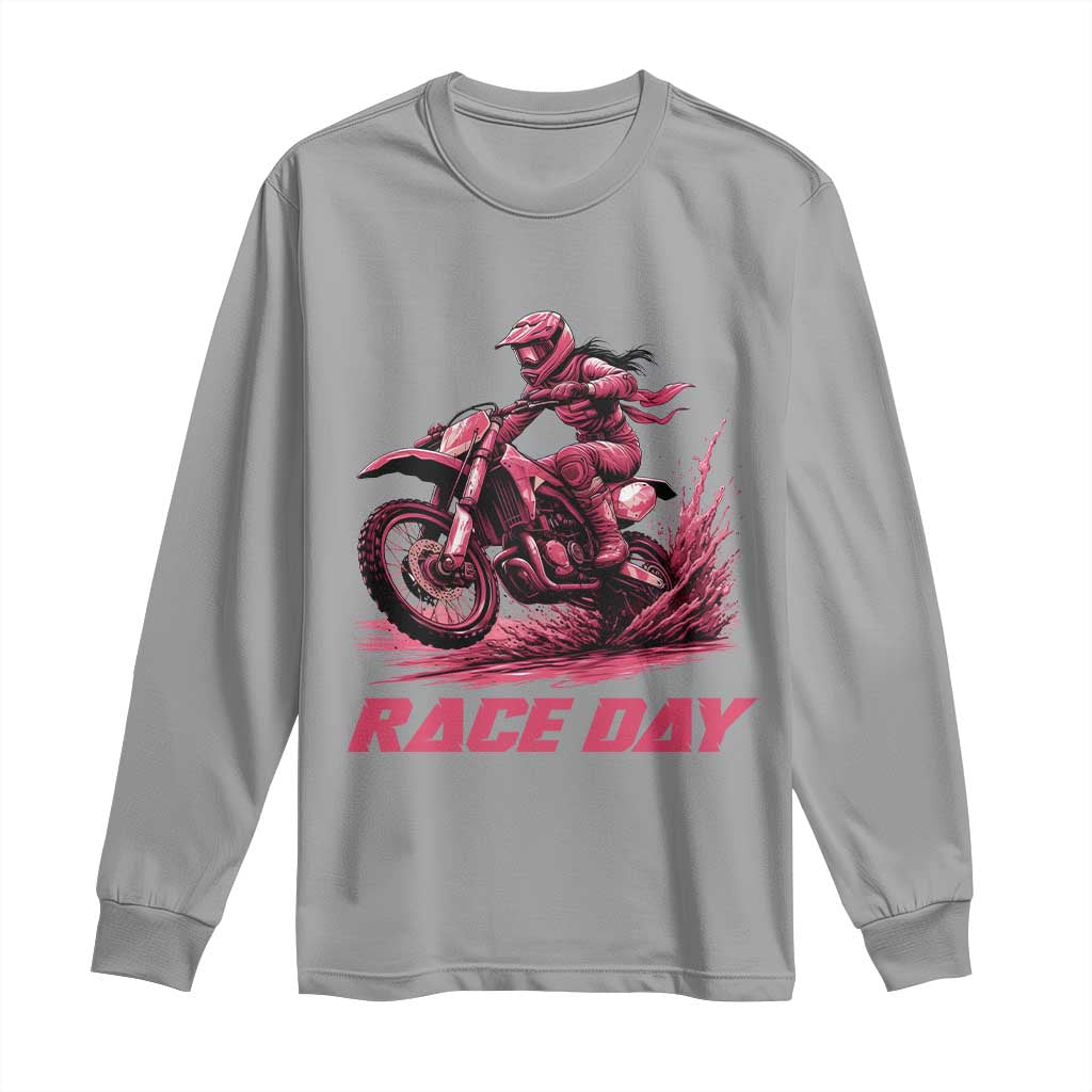 Dirt Bike Girl Long Sleeve Shirt Motocross Racing Women - Wonder Print Shop