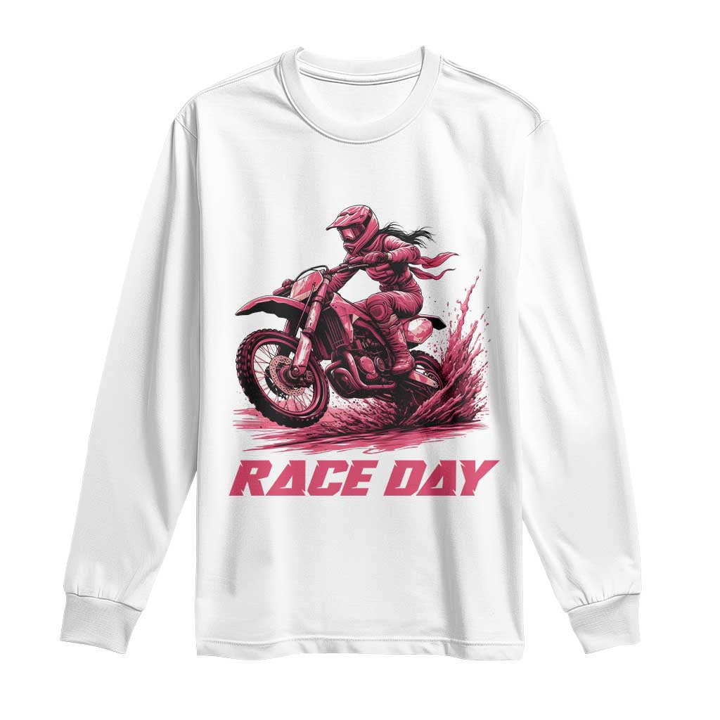 Dirt Bike Girl Long Sleeve Shirt Motocross Racing Women - Wonder Print Shop