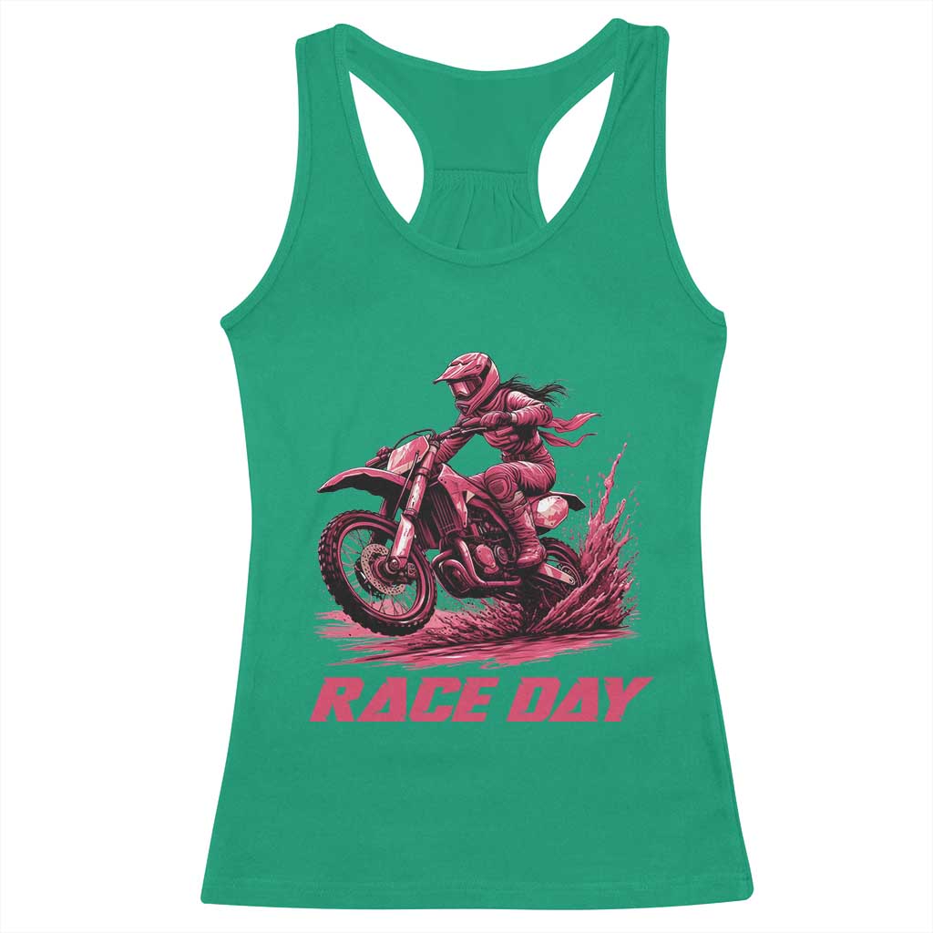 Dirt Bike Girl Racerback Tank Top Motocross Racing Women - Wonder Print Shop