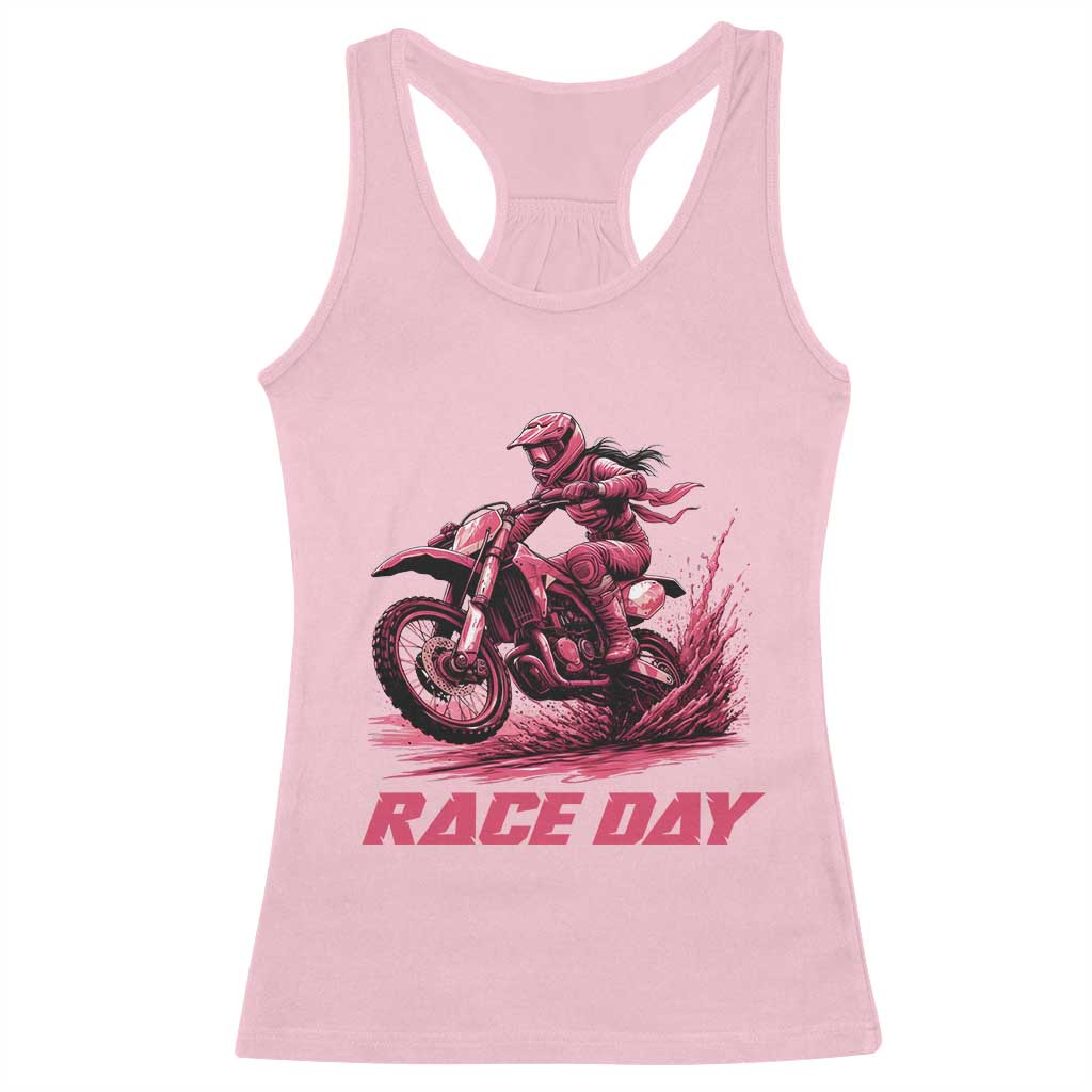 Dirt Bike Girl Racerback Tank Top Motocross Racing Women - Wonder Print Shop