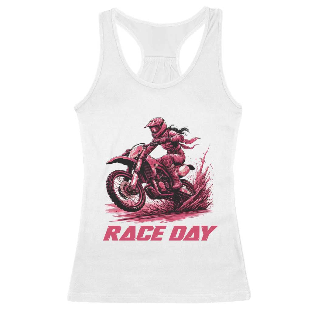 Dirt Bike Girl Racerback Tank Top Motocross Racing Women - Wonder Print Shop