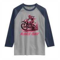 Dirt Bike Girl Raglan Shirt Motocross Racing Women - Wonder Print Shop