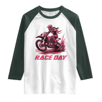 Dirt Bike Girl Raglan Shirt Motocross Racing Women - Wonder Print Shop