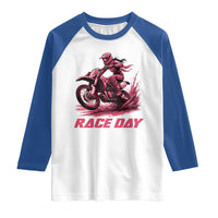 Dirt Bike Girl Raglan Shirt Motocross Racing Women - Wonder Print Shop