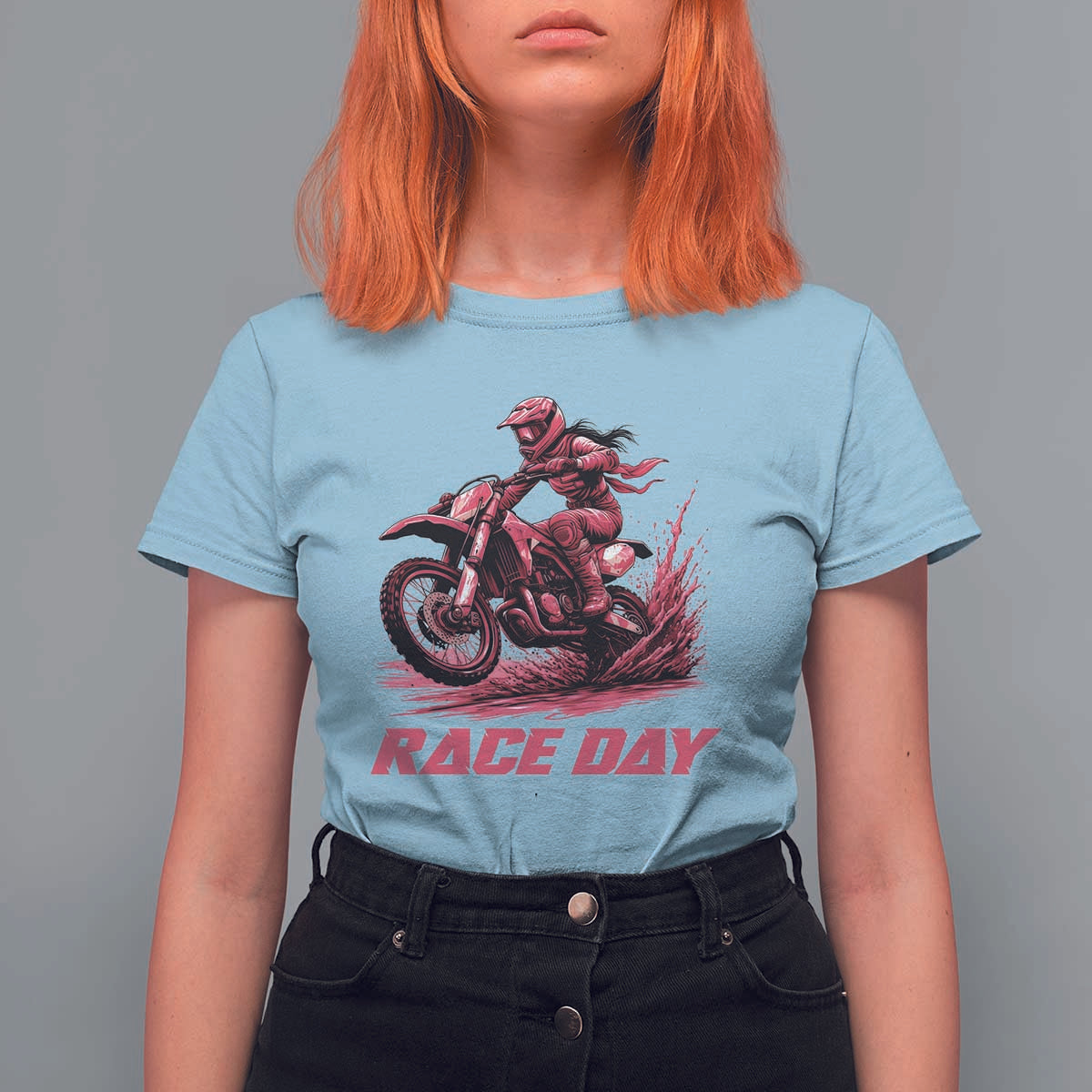 Dirt Bike Girl T Shirt For Women Motocross Racing Women - Wonder Print Shop