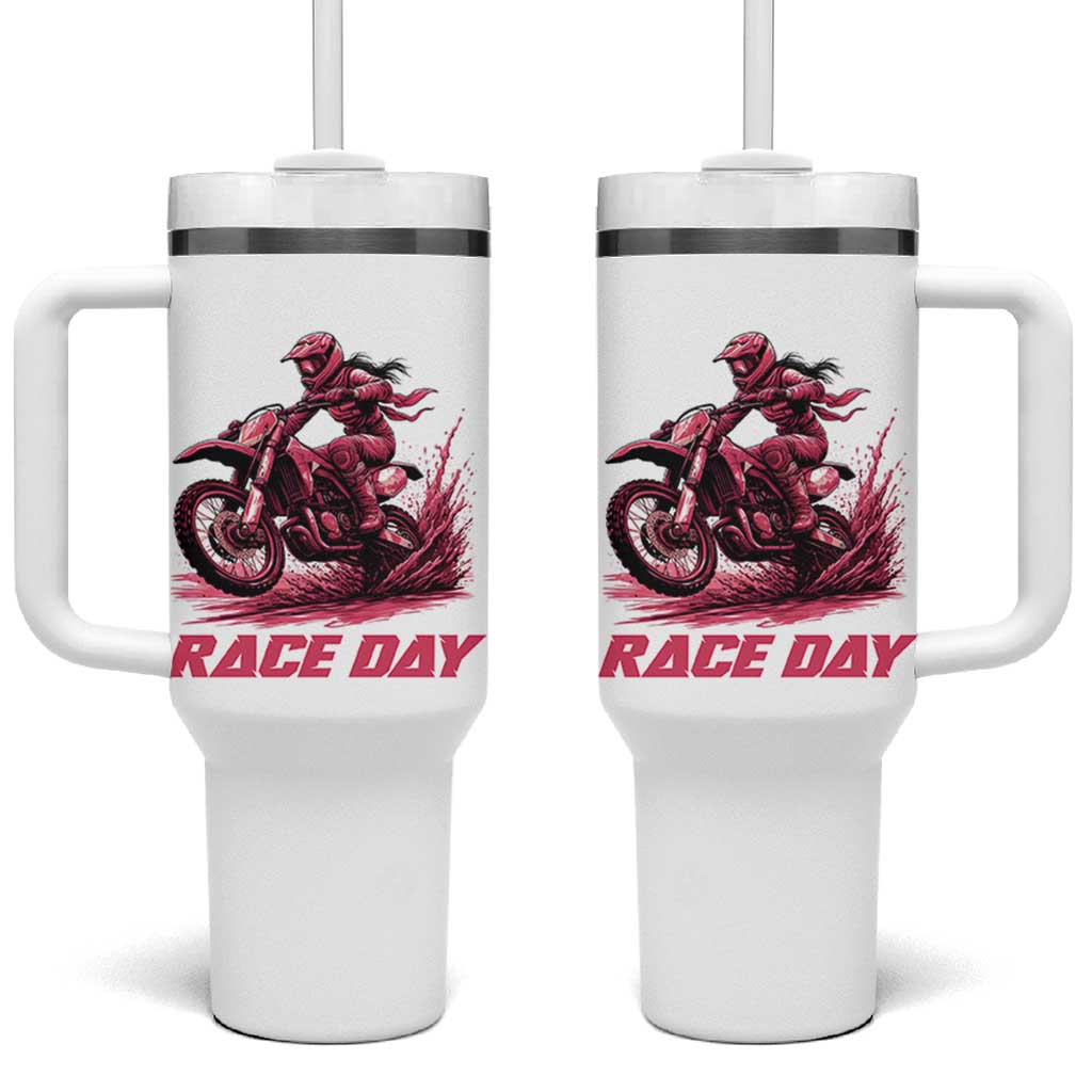 Dirt Bike Girl Tumbler With Handle Motocross Racing Women