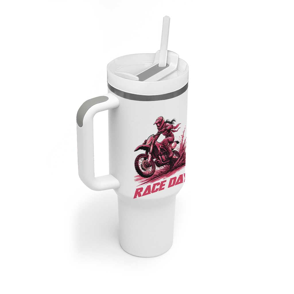 Dirt Bike Girl Tumbler With Handle Motocross Racing Women