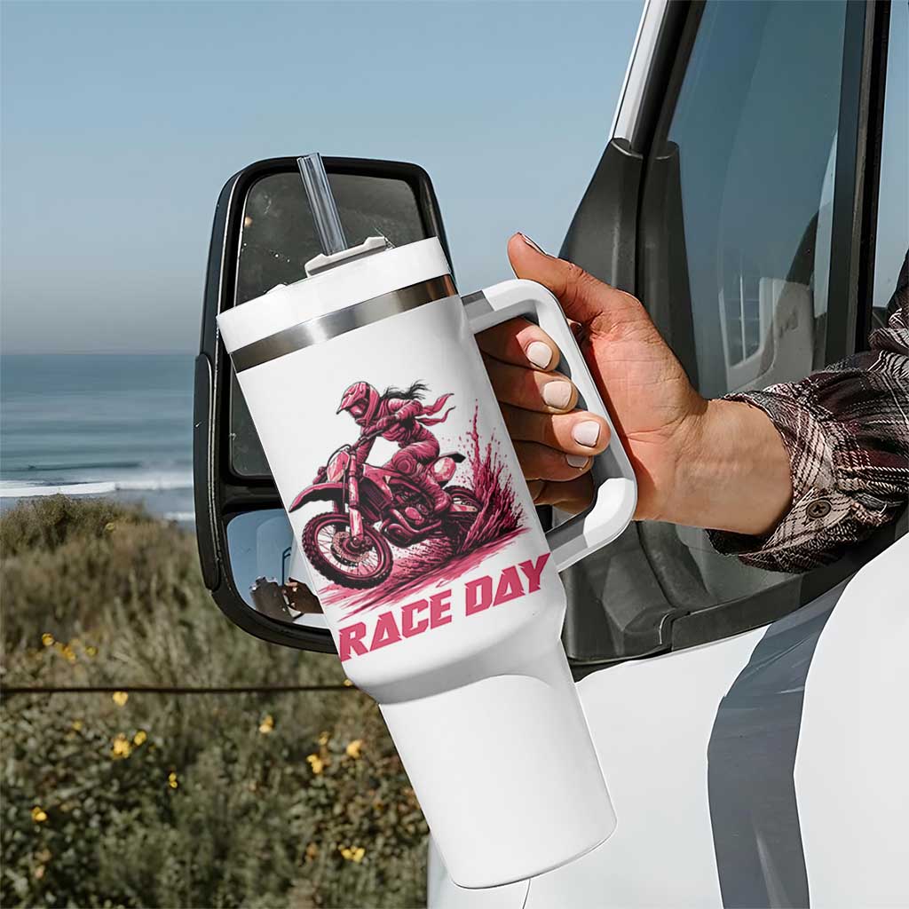 Dirt Bike Girl Tumbler With Handle Motocross Racing Women