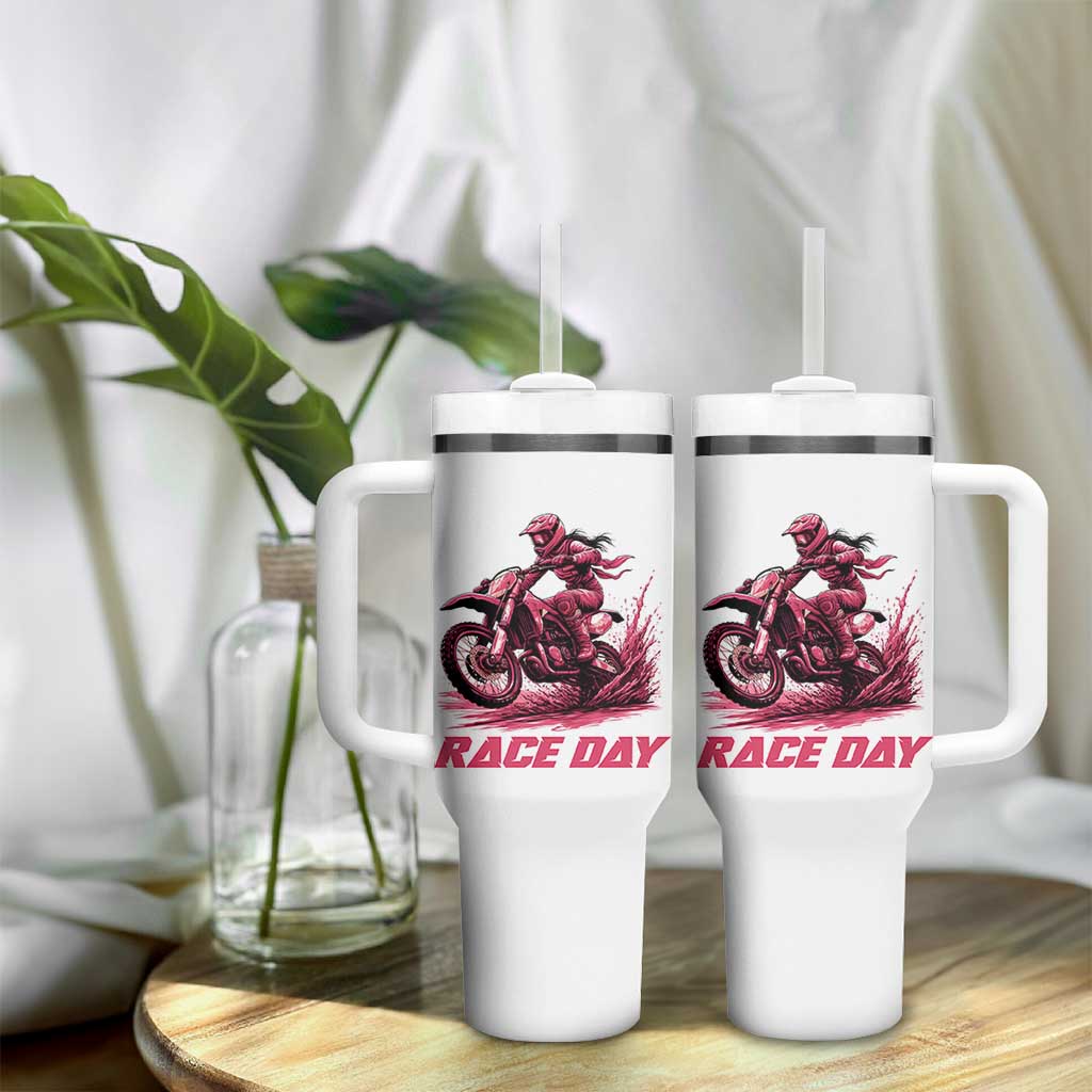 Dirt Bike Girl Tumbler With Handle Motocross Racing Women