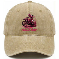 Dirt Bike Girl Washed Cotton Baseball Cap Motocross Racing Women