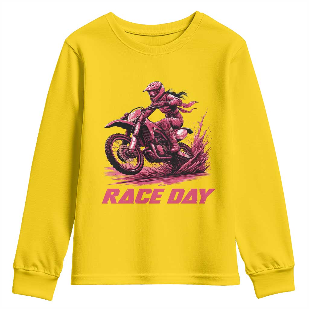 Dirt Bike Girl Youth Sweatshirt Motocross Racing Women - Wonder Print Shop