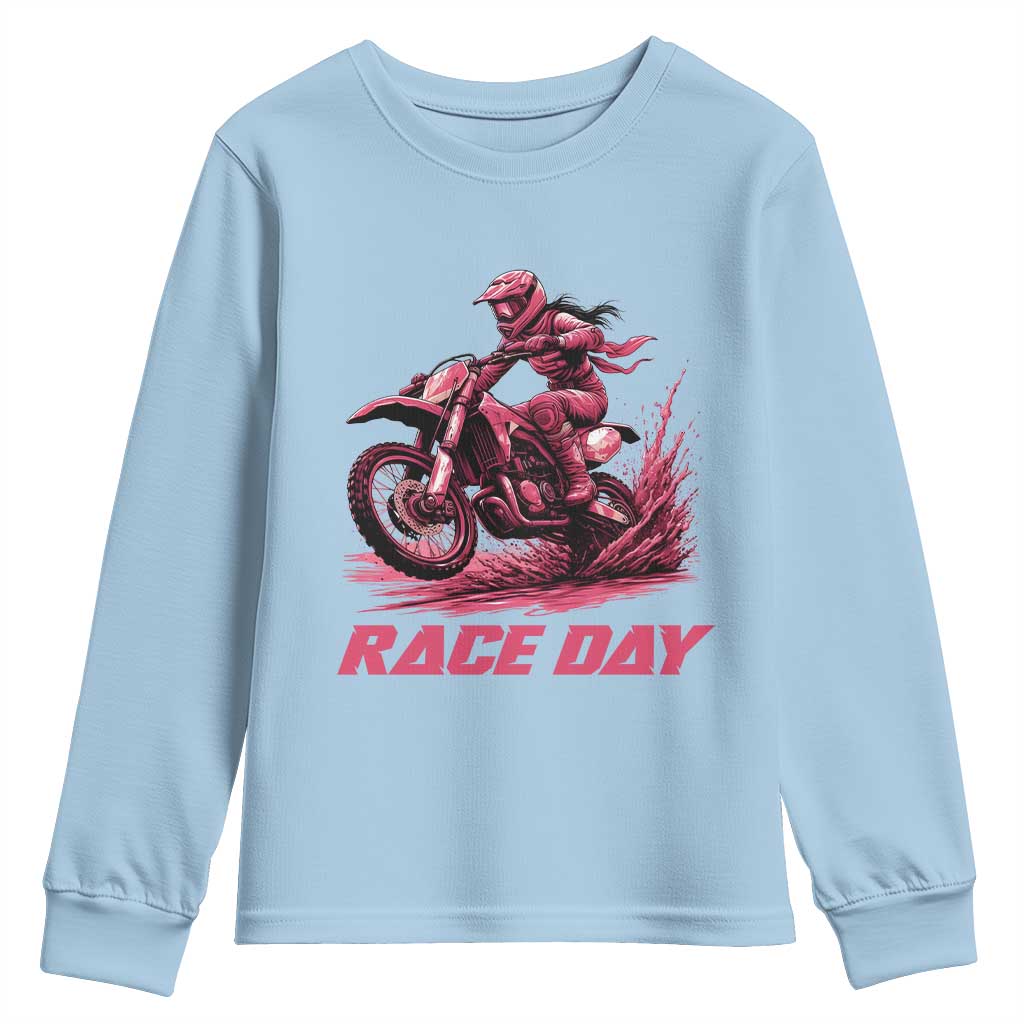 Dirt Bike Girl Youth Sweatshirt Motocross Racing Women - Wonder Print Shop