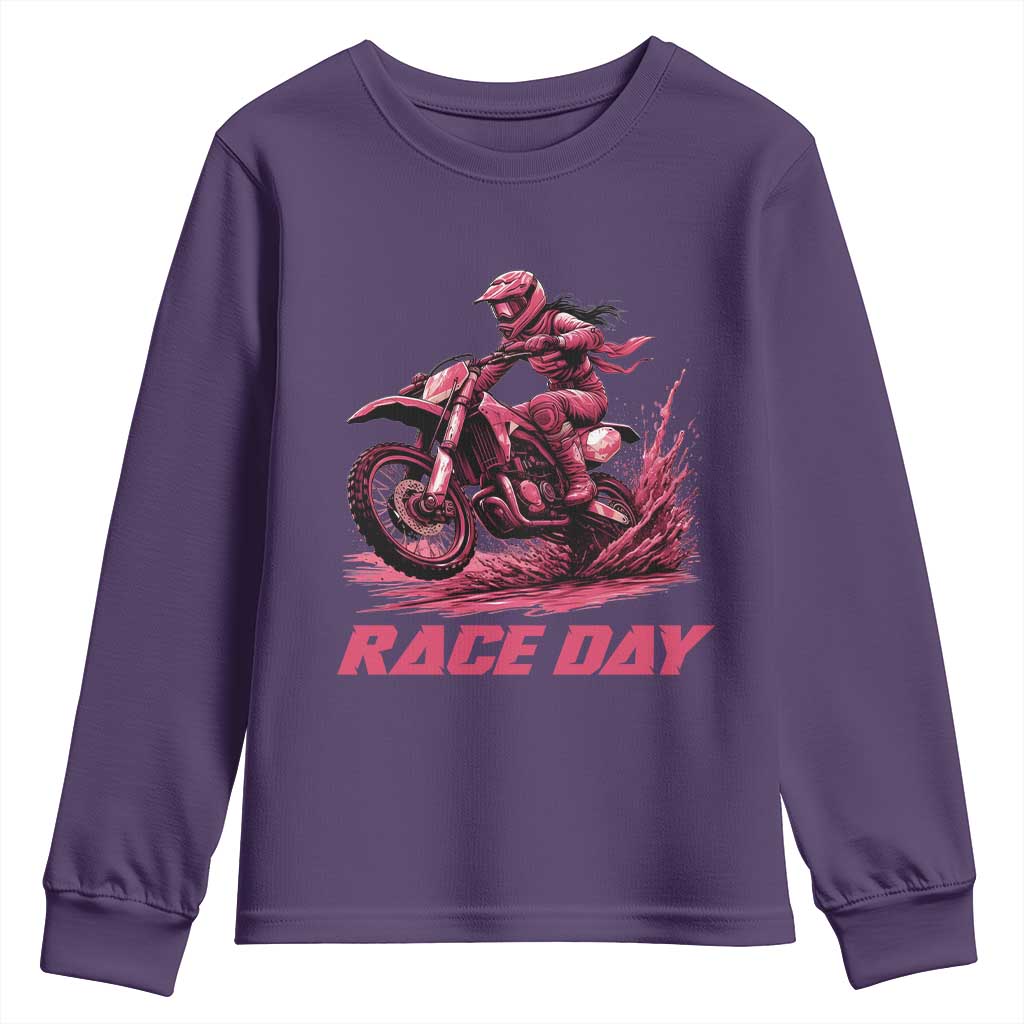 Dirt Bike Girl Youth Sweatshirt Motocross Racing Women - Wonder Print Shop