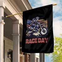 Dirt Bike Girl Garden Flag Patriotic Motocross American Flag Racing - Wonder Print Shop