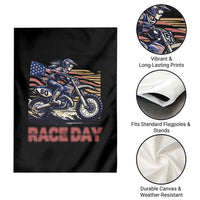 Dirt Bike Girl Garden Flag Patriotic Motocross American Flag Racing - Wonder Print Shop