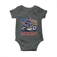 Dirt Bike Girl Baby Onesie Patriotic Motocross American Flag Racing - Wonder Print Shop