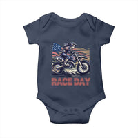 Dirt Bike Girl Baby Onesie Patriotic Motocross American Flag Racing - Wonder Print Shop