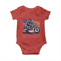 Dirt Bike Girl Baby Onesie Patriotic Motocross American Flag Racing - Wonder Print Shop