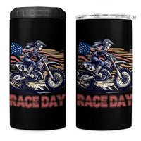 Dirt Bike Girl 4 in 1 Can Cooler Tumbler Patriotic Motocross American Flag Racing