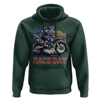 Dirt Bike Girl Hoodie Patriotic Motocross American Flag Racing - Wonder Print Shop