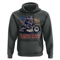 Dirt Bike Girl Hoodie Patriotic Motocross American Flag Racing - Wonder Print Shop