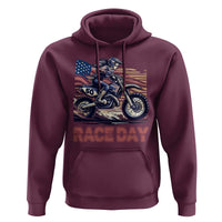 Dirt Bike Girl Hoodie Patriotic Motocross American Flag Racing - Wonder Print Shop