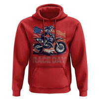 Dirt Bike Girl Hoodie Patriotic Motocross American Flag Racing - Wonder Print Shop