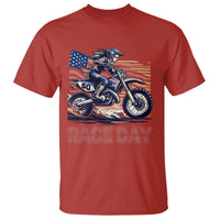 Dirt Bike Girl T Shirt Patriotic Motocross American Flag Racing - Wonder Print Shop