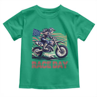 Dirt Bike Girl Toddler T Shirt Patriotic Motocross American Flag Racing - Wonder Print Shop