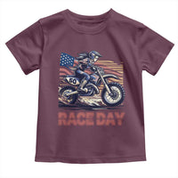 Dirt Bike Girl Toddler T Shirt Patriotic Motocross American Flag Racing - Wonder Print Shop