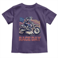 Dirt Bike Girl Toddler T Shirt Patriotic Motocross American Flag Racing - Wonder Print Shop