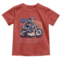 Dirt Bike Girl Toddler T Shirt Patriotic Motocross American Flag Racing - Wonder Print Shop